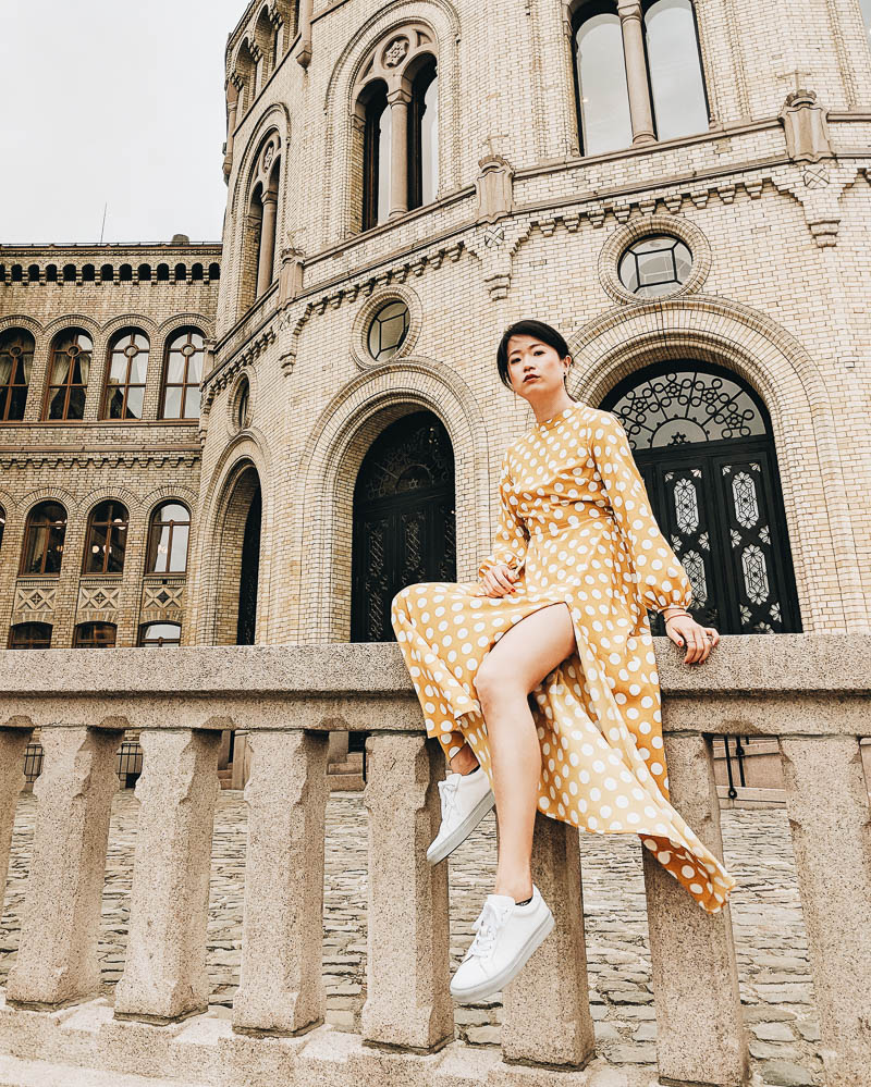 Topshop yellow hotsell polka dot dress